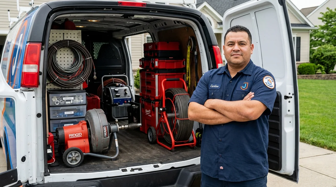 Professional drain cleaning equipment and Johns Plumbing LLC plumber in San Clemente