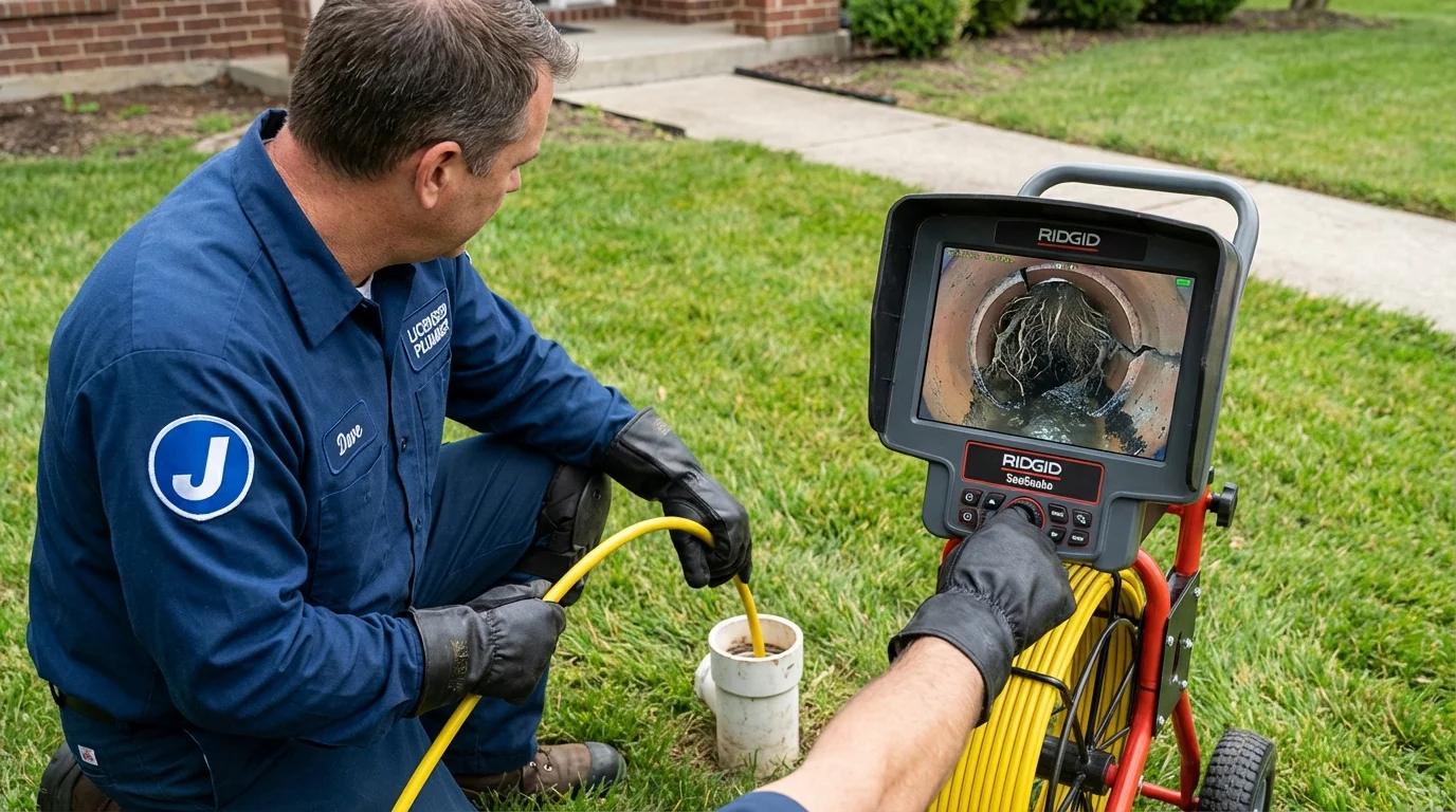Sewer camera inspection being performed by Johns Plumbing LLC in San Clemente